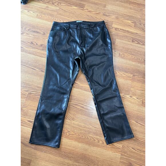 Good American GOOD ICON FAUX LEATHER PANTS size 20 - Picture 10 of 11